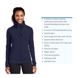 Navy Ladies Fit Performance Jacket with Cowl Collar - Medium